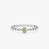 925 Sterling Silver Peridot Chain Ring - Image 2