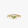 925 Sterling Silver Peridot Diamond Crown Ring