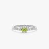 925 Sterling Silver Peridot Diamond Crown Ring - Image 3