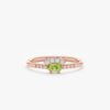 925 Sterling Silver Peridot Diamond Crown Ring - Image 5