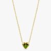 925 Sterling Silver Peridot Heart Necklace