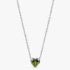 925 Sterling Silver Peridot Heart Necklace - Image 4