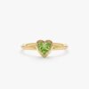 925 Sterling Silver Peridot Heart Ring
