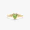 925 Sterling Silver Peridot Heart Ring - Image 2