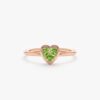 925 Sterling Silver Peridot Heart Ring - Image 3
