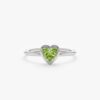 925 Sterling Silver Peridot Heart Ring - Image 5