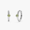 925 Sterling Silver Peridot Huggies - Image 2