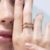 925 Sterling Silver Peridot Link Chain Ring - Image 2