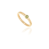 925 Sterling Silver Peridot Link Chain Ring - Image 3