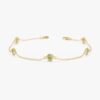 925 Sterling Silver Peridot Station Bracelet