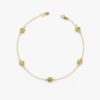 925 Sterling Silver Peridot Station Bracelet - Image 3