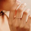 925 Sterling Silver Petite Diamond Bar Ring - Image 3