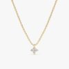 925 Sterling Silver Petite Diamond Clover Necklace