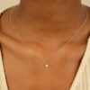 925 Sterling Silver Petite Diamond Clover Necklace - Image 6