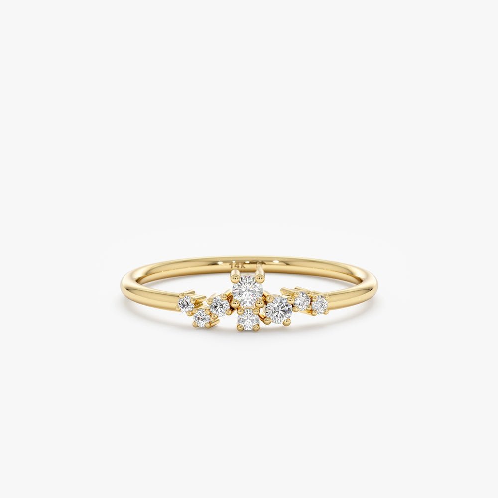 925 Sterling Silver Petite Diamond Cluster Ring