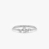 925 Sterling Silver Petite Diamond Cluster Ring - Image 2