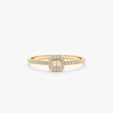 925 Sterling Silver Petite Diamond Engagement Ring