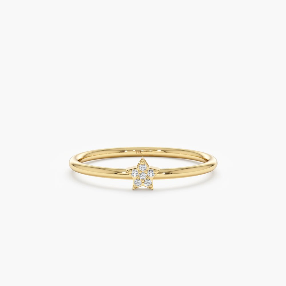 925 Sterling Silver Petite Diamond Star Ring