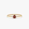 925 Sterling Silver Petite Garnet Diamond Engagement Ring