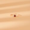 925 Sterling Silver Petite Garnet Diamond Engagement Ring - Image 6