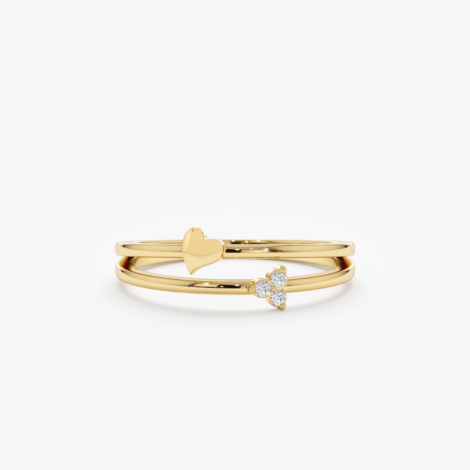 Heart-shaped diamond cluster ring in 925 sterling silver