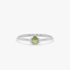 925 Sterling Silver Petite Peridot Diamonds Engagement Ring - Image 5
