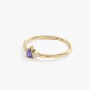 925 Sterling Silver Petite Tanzanite Diamond Engagement Ring - Image 2