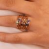 925 Sterling Silver Petite Tanzanite Diamond Engagement Ring - Image 5