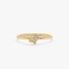 925 Sterling Silver Petite Tilted Diamonds Butterfly Ring