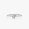 925 Sterling Silver Petite Tilted Diamonds Butterfly Ring - Image 2