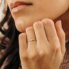 925 Sterling Silver Petite Tilted Diamonds Butterfly Ring - Image 5