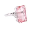 925 Sterling Silver Pink Morganite and Diamond Solitaire Cocktail Ring - Image 2