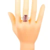 925 Sterling Silver Pink Morganite and Diamond Solitaire Cocktail Ring - Image 5