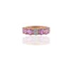 Ring with pink sapphire and premium CZ diamond details