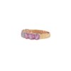 Thick gold-plated sterling silver band ring with mixed stones