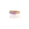 Band ring featuring soft pink sapphire and diamond sparkle