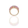 Refined ring band with balanced pink and clear stone contrast