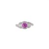 925 Sterling Silver Pink Sapphire and Diamond Swirl Ring