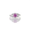 925 Sterling Silver Pink Sapphire and Diamond Swirl Ring - Image 2