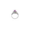 925 Sterling Silver Pink Sapphire and Diamond Swirl Ring - Image 5