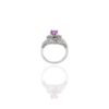 925 Sterling Silver Pink Sapphire and Diamond Swirl Ring - Image 6