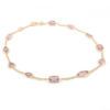 925 Sterling Silver Pink Sapphire Bracelet