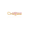 925 Sterling Silver Pink Sapphire Cross Pendant - Image 3