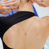 925 Sterling Silver Pink Sapphire Cross Pendant - Image 4