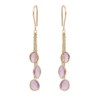 925 Sterling Silver Pink Sapphire Dangle Earrings
