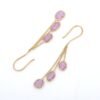 925 Sterling Silver Pink Sapphire Dangle Earrings - Image 2