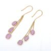 925 Sterling Silver Pink Sapphire Dangle Earrings - Image 4
