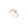 925 Sterling Silver Pink Sapphire & Diamond Open Design Ring - Image 3