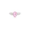 925 Sterling Silver Pink Sapphire Diamond Ring