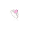 925 Sterling Silver Pink Sapphire Diamond Ring - Image 4